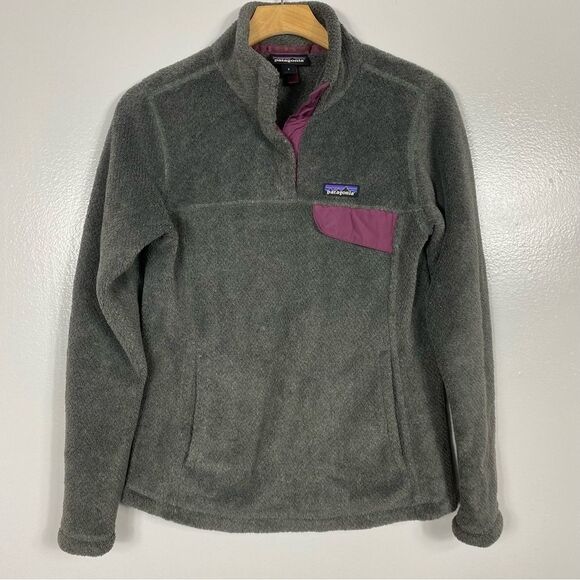 Patagonia Jackets & Blazers - Patagonia Re-Tool Snap-T Fleece grey/purple accents sz S